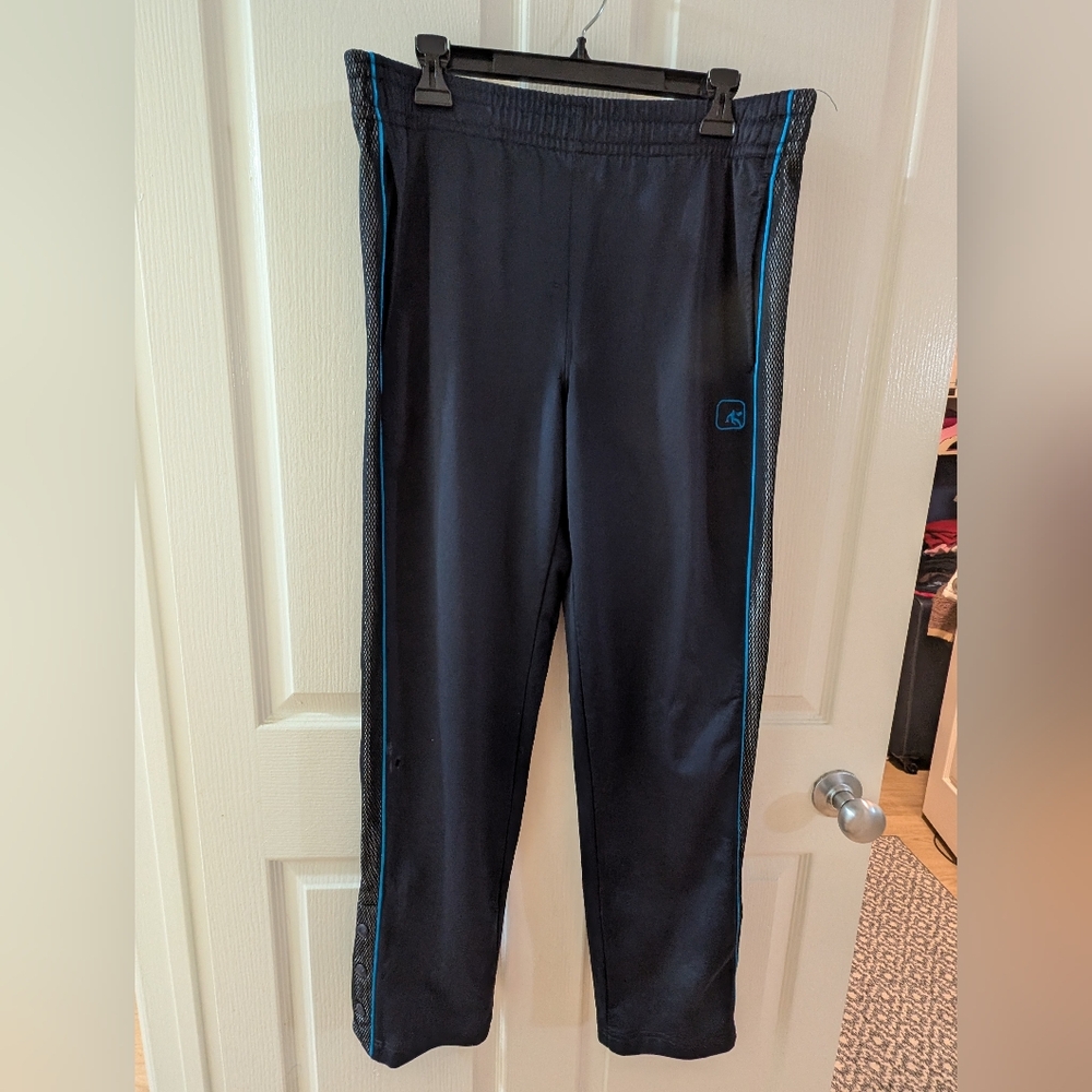 Men's Black Pants with Blue Trim